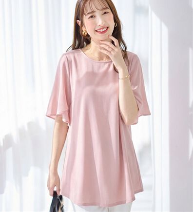 alotta（アロッタ）の「シフォン切替チューリップ袖チュニックＴシャツ（チュニック）」