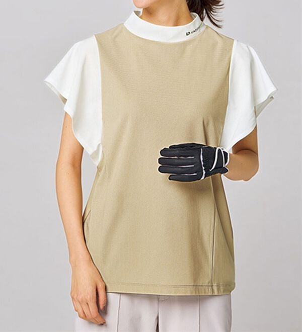 BELLUNA（ベルーナ）の「＜ＦＬＥＸ　ＤＲＹ＞配色フレアースリーブトップス（カットソー）」｜ベージュ系