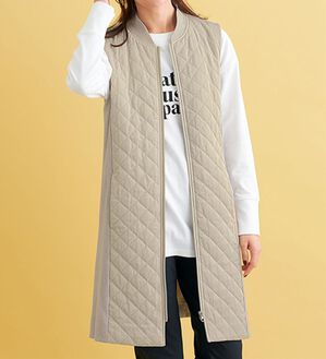 BELLUNA（ベルーナ）の「着ぶくれしらずのＭＡ－１ロングベスト（ベスト）」｜詳細画像