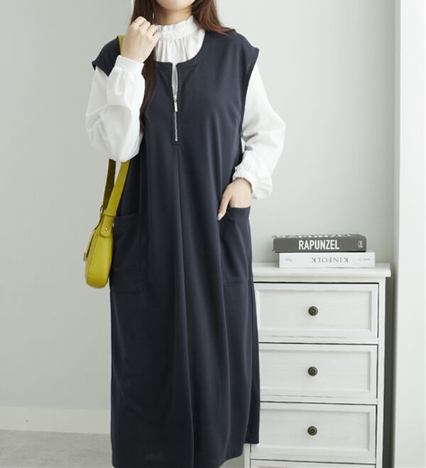 Viola e Viola（ヴィオラ エ ヴィオラ）の「なめらかポンチ　Iラインジャンスカ（ジャンパースカート）」｜詳細画像