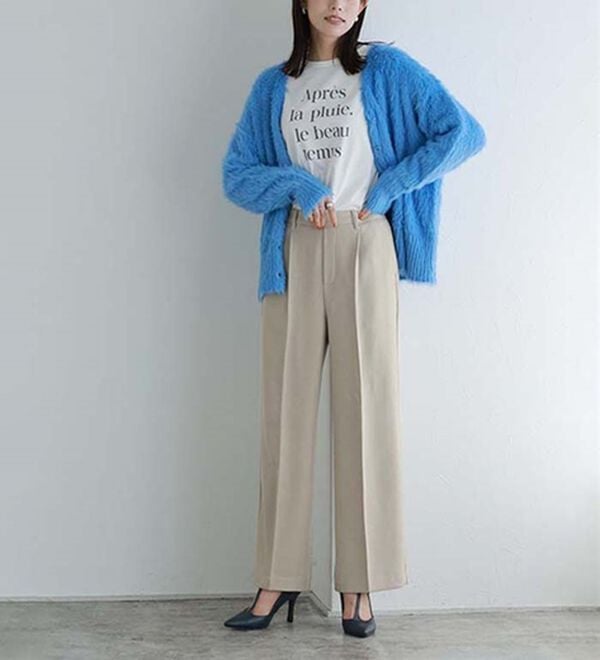 Pierrot（ピエロ）の「大人シルエットウールライクタックワイドパンツ（ワイドパンツ・ガウチョ）」｜詳細画像