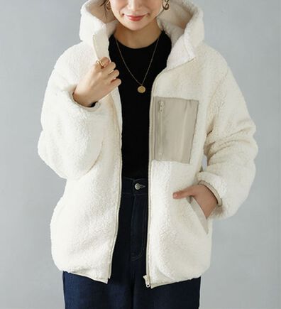 A HAPPY MARILYN（アハッピーマリリン）の「【Ｌ～８Ｌ】中綿入りボアフードブルゾン（ブルゾン）」