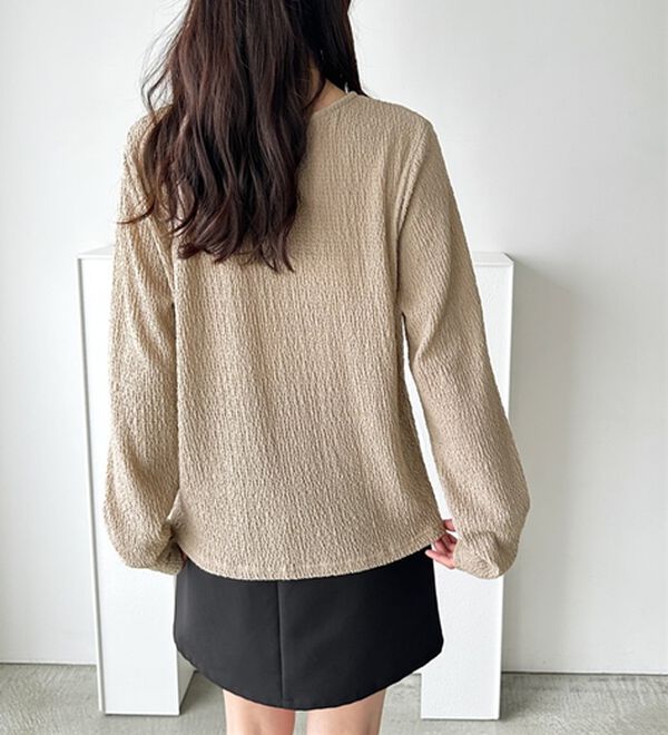 GeeRA（ジーラ）の「クルーネックジャガードプルオーバー（カットソー）」｜詳細画像