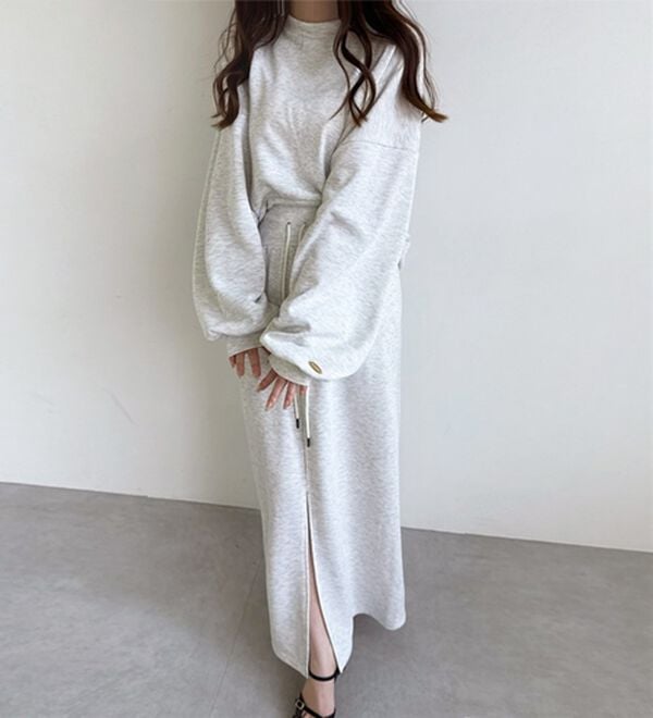 GeeRA（ジーラ）の「フロントスリットスウェットナロースカート（ロングスカート）」｜詳細画像