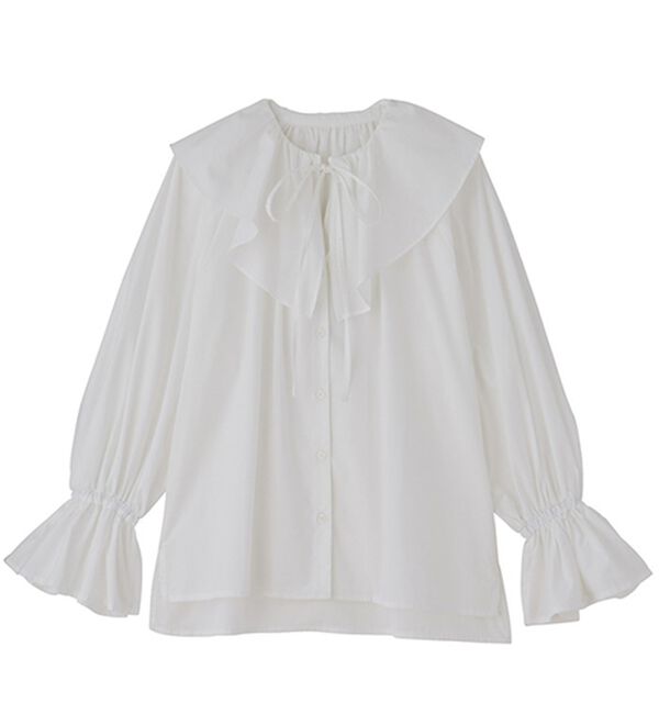 コムコム　22AW ビッグフリルカラーブラウス ビッグフリルカラーブラウス - ベルーナ【公式】
