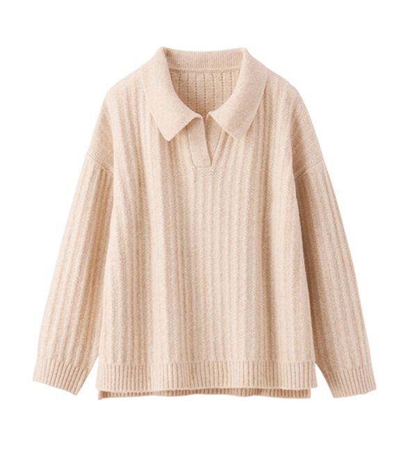 BELLUNA（ベルーナ）の「スキッパー衿編地変化ニットプルオーバー（ニット・セーター）」｜詳細画像