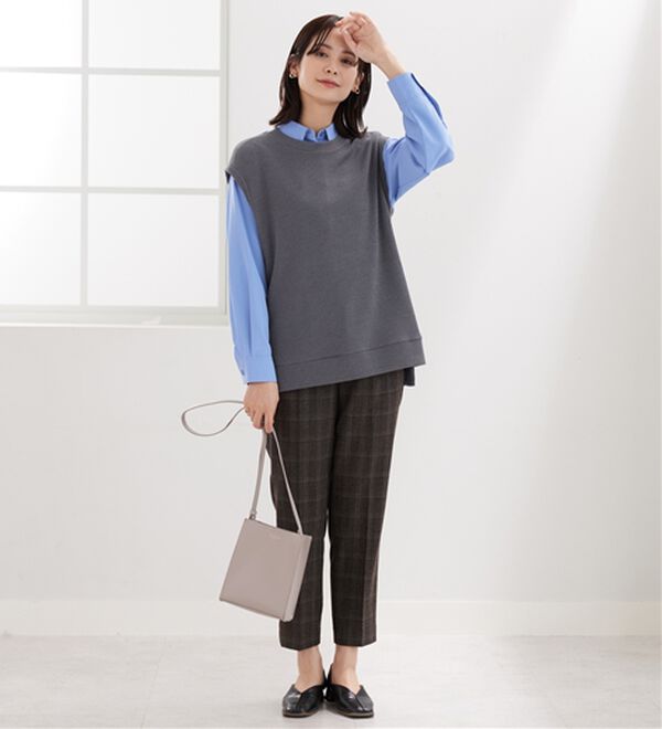 BELLUNA（ベルーナ）の「【新色追加】&ldquo;2点セット&rdquo;あぜ素材ベストアンサンブル（アンサンブル）」｜詳細画像