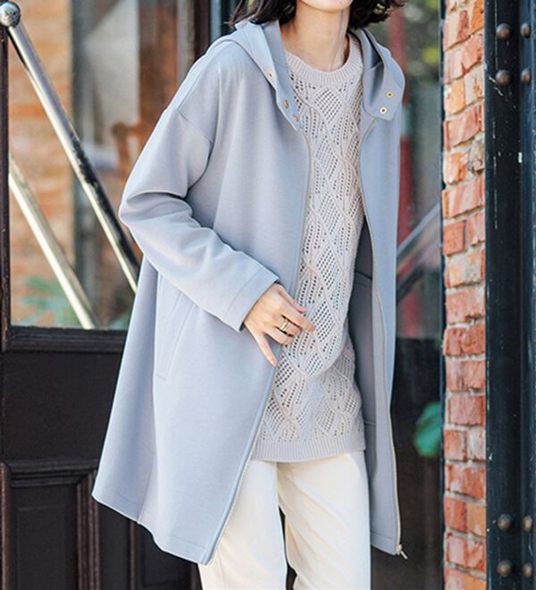 BELLUNA（ベルーナ）の「衿デザインロング丈パーカー（パーカー）」｜詳細画像