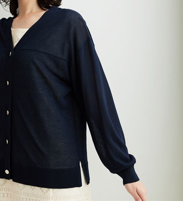 BELLUNA（ベルーナ）の「【快適Ｌａｂ．】シャリ冷！洗える多機能ニットカーディガン（ニットカーディガン）」｜詳細画像