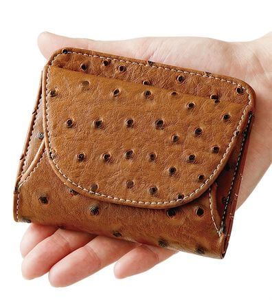 「オーストリッチ風型押しコンパクト財布（財布・パスケース）」