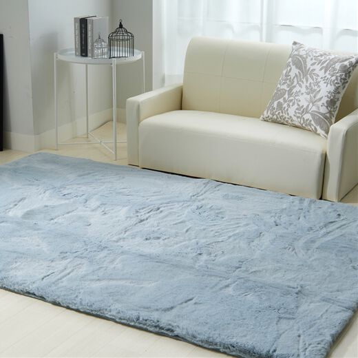 ウサギラグ ラビットファー ラグ 滑り止め付き ウサギラグ ラビット