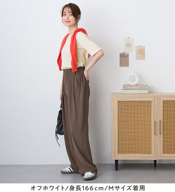 Viola e Viola（ヴィオラ エ ヴィオラ）の「【汗サラ！】Tシャツより上品。きれい見えカットソートップス（カットソー）」｜詳細画像