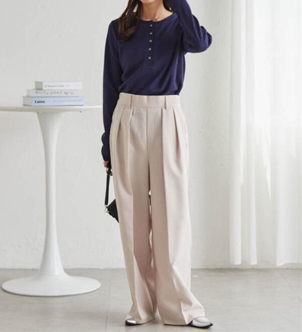 RANAN（ラナン）の「ヘンリーネックワッフルロンＴ（カットソー）」｜詳細画像