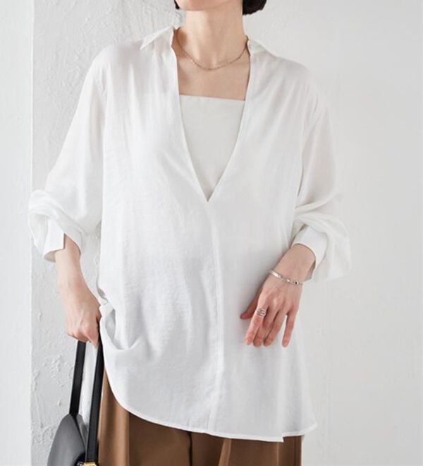 RANAN（ラナン）の「2WAYサテンスキッパーシャツ（シャツ）」｜詳細画像