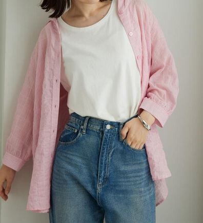 BELLUNA（ベルーナ）の「綿混テンセルぽこぽこシアーシャツチュニック（チュニック）」