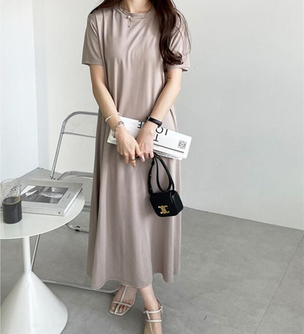 GeeRA（ジーラ）の「【接触冷感】フレアーシルエットロングワンピース（ロングワンピース）」｜詳細画像