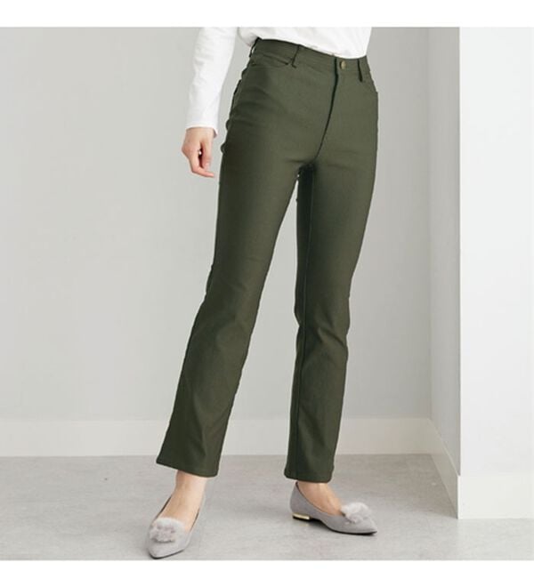 BELLUNA（ベルーナ）の「【選べる裏起毛】静電気防止！ヘリンボーンブーツカットパンツ（フルレングスパンツ）」｜詳細画像