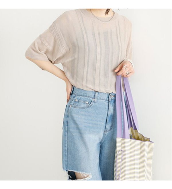 GeeRA（ジーラ）の「ジャカードストライプシアーニット（ニット・セーター）」｜詳細画像