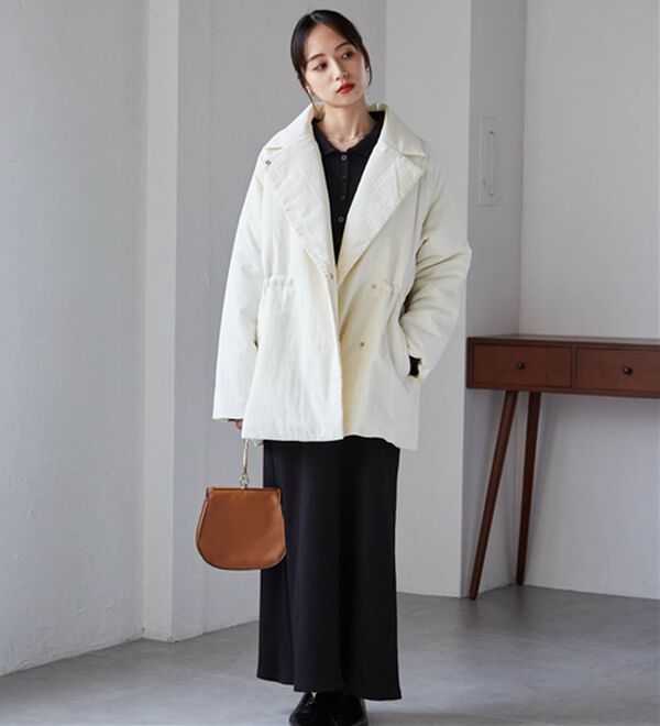 RANAN（ラナン）の「テーラードカラー中わたジャケット（ハーフコート）」｜詳細画像