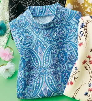 ルフラン（ルフラン）の「さらり華やかプルオーバー（カットソー）」｜ブルーペイズリー柄