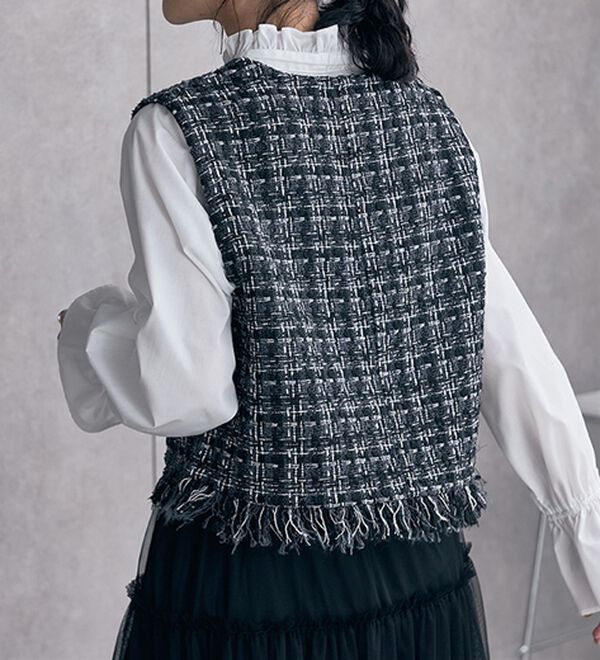 RANAN（ラナン）の「ツイードショートベスト（ベスト）」｜詳細画像