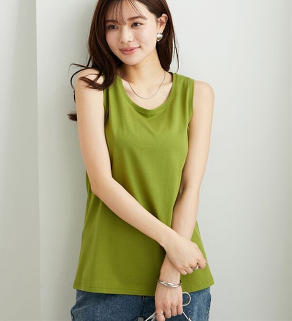 BELLUNA（ベルーナ）の「ヒンヤリ！綿１００％サマ見えタンクトップ（タンクトップ・キャミソール）」｜詳細画像