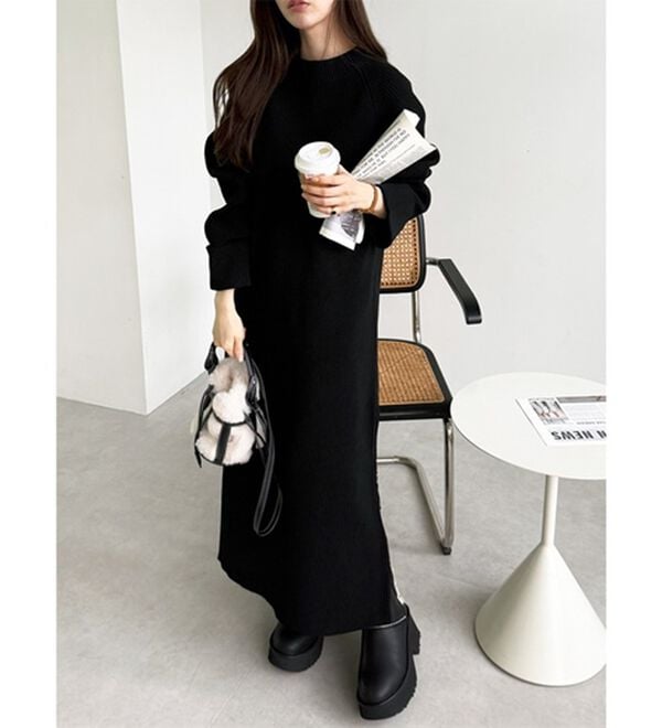 GeeRA（ジーラ）の「裾ファスナースリットニットワンピース（ニットワンピース）」｜詳細画像