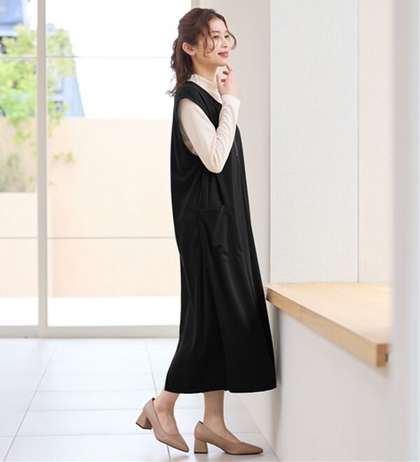 Viola e Viola（ヴィオラ エ ヴィオラ）の「なめらかポンチ　Iラインジャンスカ（ジャンパースカート）」｜詳細画像