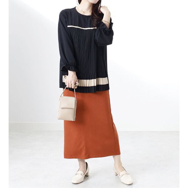 BELLUNA（ベルーナ）の「【Ｌａｇｒｉｌｕａ】配色デザインプリーツ使いブラウス（ブラウス）」｜詳細画像