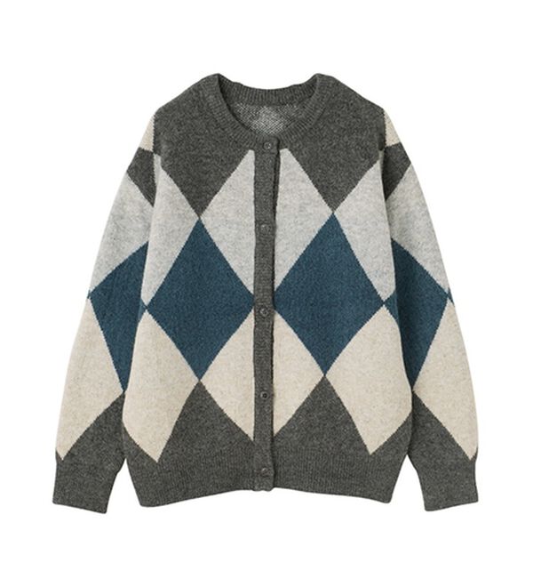 GeeRA（ジーラ）の「アーガイルシャギーニットカーディガン（ニットカーディガン）」｜詳細画像