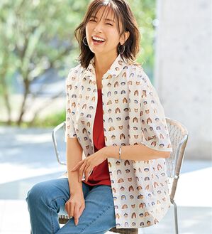 BELLUNA（ベルーナ）の「遊び心はずむ！綿１００％プリントシャツ（シャツ）」｜女の子