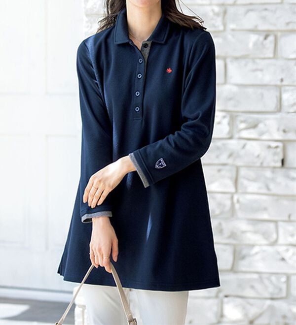 ルフラン（ルフラン）の「【２色組】【ＰＯＬＯ　ＢＣＳ】鹿の子裏起毛ポロチュニック（カットソー）」｜詳細画像