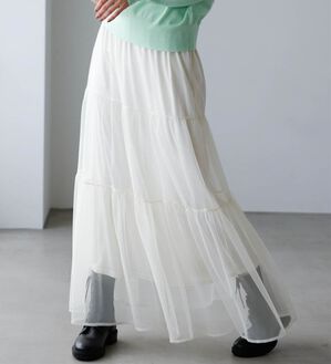 RANAN（ラナン）の「チュールティアードスカート（ロングスカート）」｜詳細画像