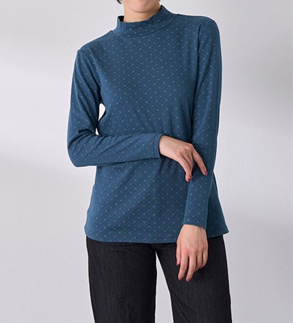 BELLUNA（ベルーナ）の「【選べる衿】肌に優しい綿１００％暖か発熱素材プルオーバー＜ベルホット　コットン＞（カットソー）」｜詳細画像