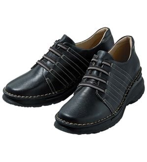 ルフラン（ルフラン）の「ｔｏ　ｂｅ　ｃｏｎｔｉｎｕｅｄ　４Ｅ山羊革ステッチデザイン甲ゴムシューズ（スニーカー）」｜ブラック