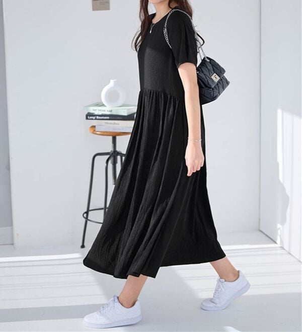 Viola e Viola（ヴィオラ エ ヴィオラ）の「【５つの機能付】楽ちんジャカードワンピース（カットソーワンピース）」｜詳細画像