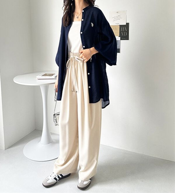 GeeRA（ジーラ）の「【Ｕ．Ｓ．　ＰＯＬＯ　ＡＳＳＮ．】バンドカラーシアーシャツ（シャツ）」｜詳細画像