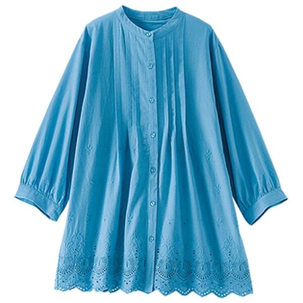 BELLUNA（ベルーナ）の「裾スカラップ刺しゅうシャツブラウス（ブラウス）」｜詳細画像