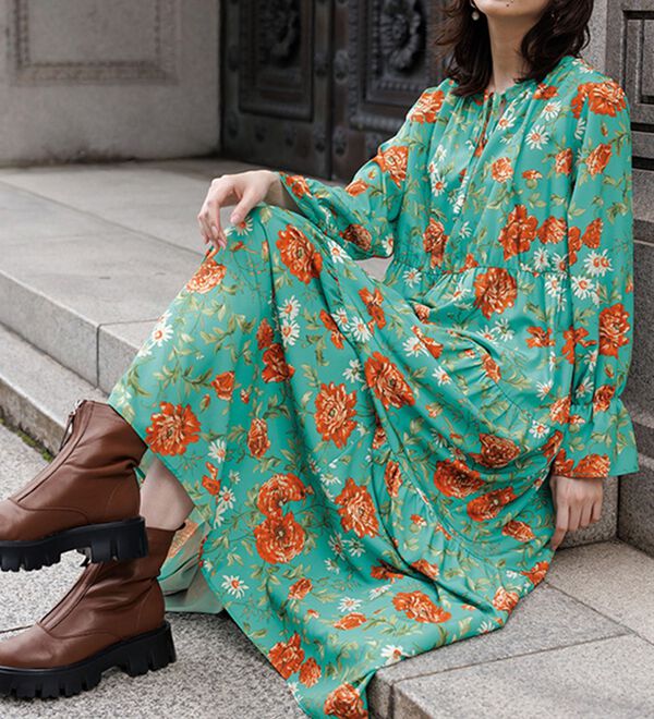 RANAN（ラナン）の「レトロフラワーティアードワンピ（その他ワンピース）」｜詳細画像