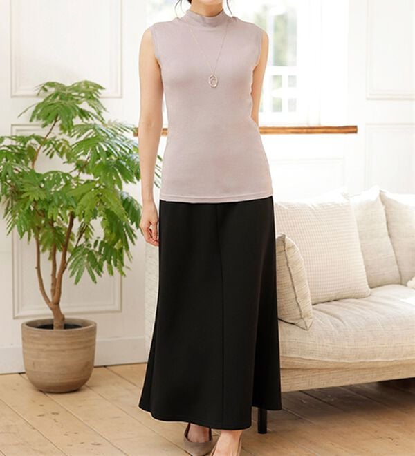 LAVIENNE（ラヴィエンヌ）の「【医師オススメ】ＵＶカット綿１００％スリーブレスハイネックプルオーバー＜カラフルコットン＞（肌着・インナーウェア）」｜詳細画像