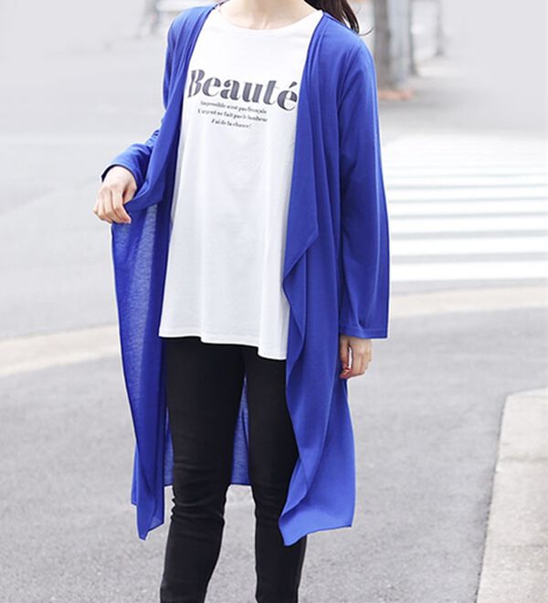 A HAPPY MARILYN（アハッピーマリリン）の「【Ｍ～８Ｌ】【ＵＶカット】長袖トッパーカーディガン（ニットカーディガン）」｜詳細画像