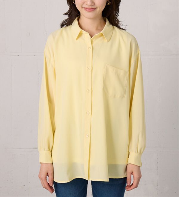 BELLUNA（ベルーナ）の「イージーケア！とろみ素材ビッグシャツ（シャツ）」｜詳細画像