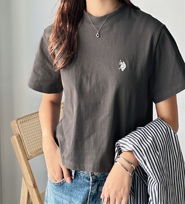 GeeRA（ジーラ）の「【Ｕ．Ｓ．　ＰＯＬＯ　ＡＳＳＮ．】ショート丈Ｔシャツ（Tシャツ）」｜詳細画像