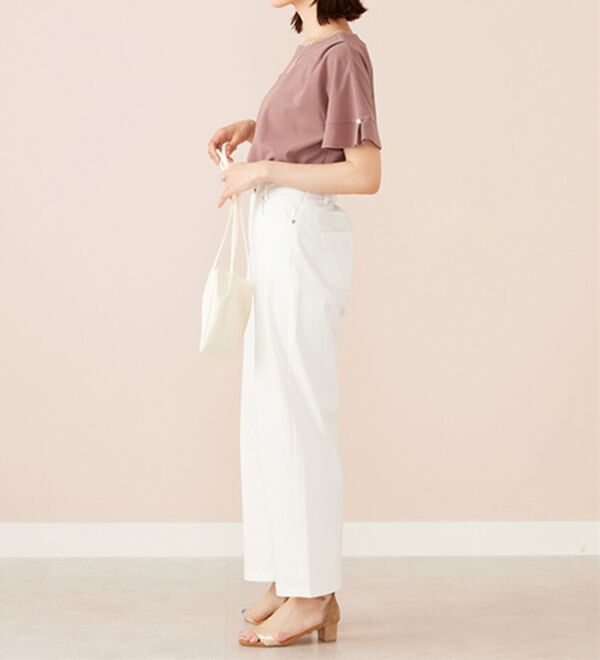 BELLUNA（ベルーナ）の「ジョーゼット素材袖パールブラウス（ブラウス）」｜詳細画像