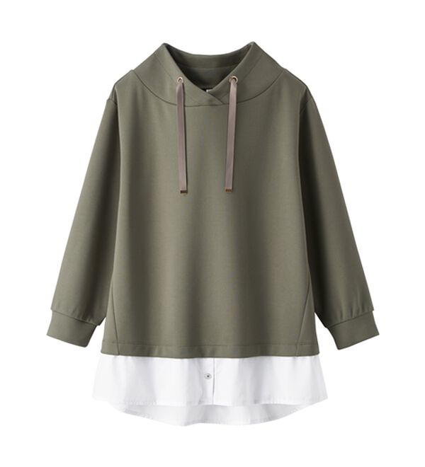 BELLUNA（ベルーナ）の「ワイドネックデザインシャツ切替チュニック（チュニック）」｜詳細画像