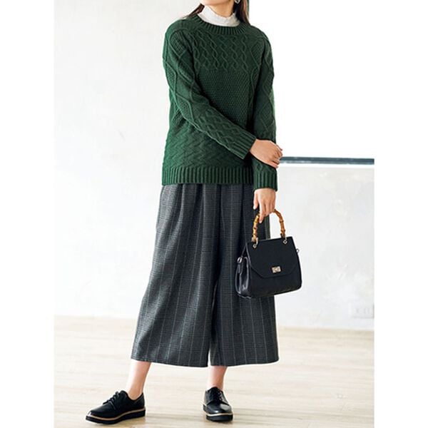 BELLUNA（ベルーナ）の「ギャザーウエストチェックワイドパンツ（ワイドパンツ・ガウチョ）」｜詳細画像