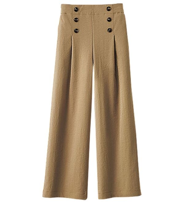 BELLUNA（ベルーナ）の「サラもち！快適ビンテージ調素材ワイドパンツ（ワイドパンツ・ガウチョ）」｜詳細画像