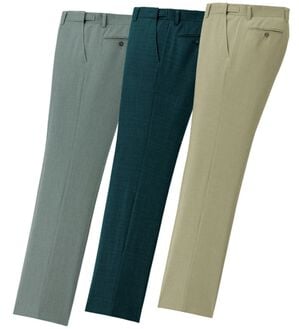 「裾上げ済吸汗速乾アジャスター付スラックス（メンズスラックス）」｜3本組