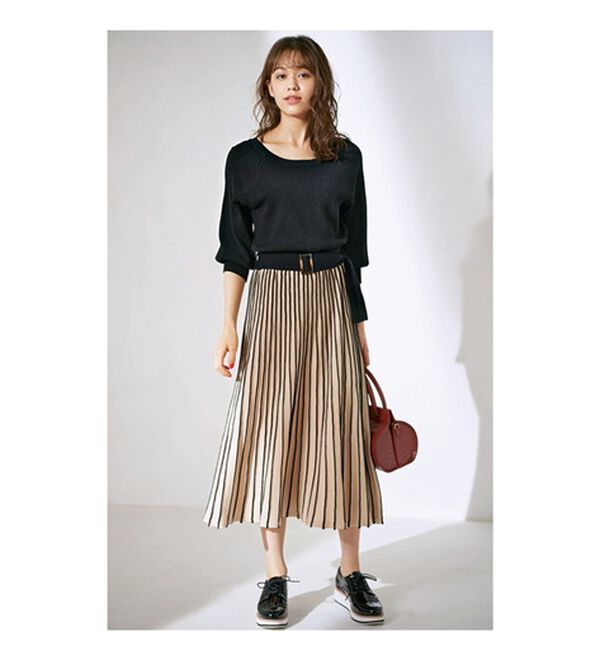 GeeRA（ジーラ）の「前後２ＷＡＹプリーツニットワンピース（ニットワンピース）」｜詳細画像