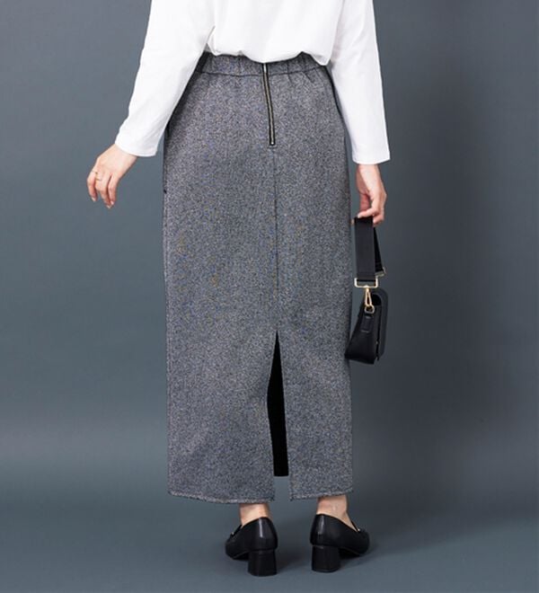 BELLUNA（ベルーナ）の「ラメ入り裏毛素材スカート（ロングスカート）」｜詳細画像